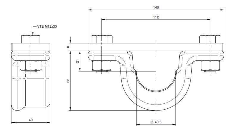 PORTA CILINDRO TELESCOPICO FI40-A