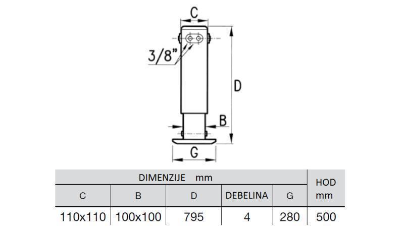 LEGGIO IDRAULICO DUE VIE 5.2 TON 500mm