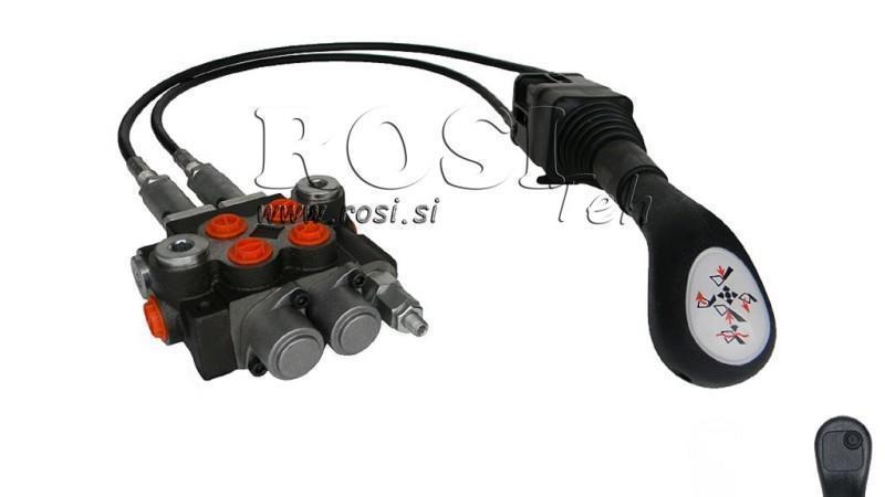 JOYSTICK 1x PULSANTE CON PULEGGIA 2 m E VALVOLA IDRAULICA 2xP40 l.