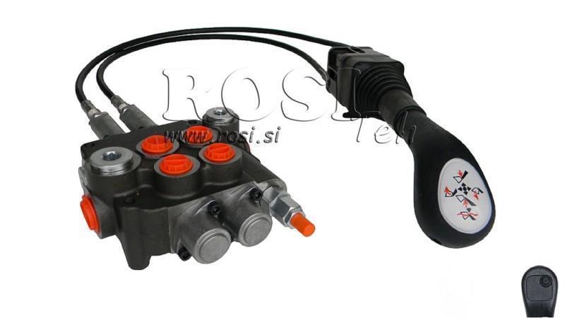JOYSTICK 1x PULSANTE CON PULEGGIA 2 m E VALVOLA IDRAULICA 2xP80 l.