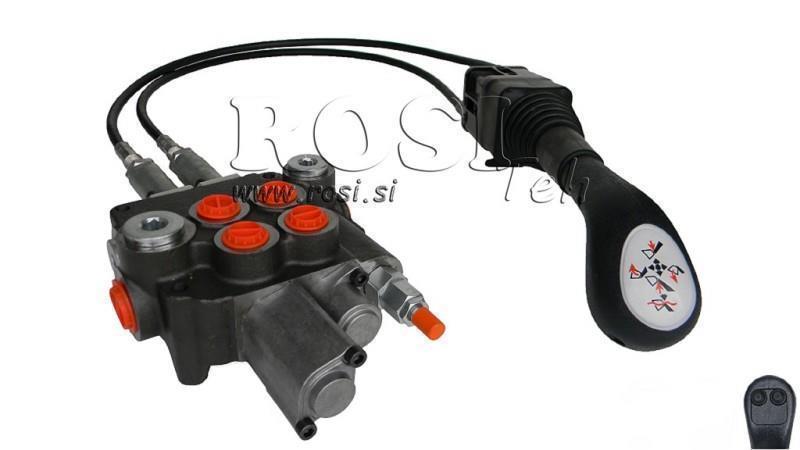 JOYSTICK 2x PULSANTE CON CAVO 3 m E VALVOLA IDRAULICA 2xP80 litri. GALLEGGIANTE